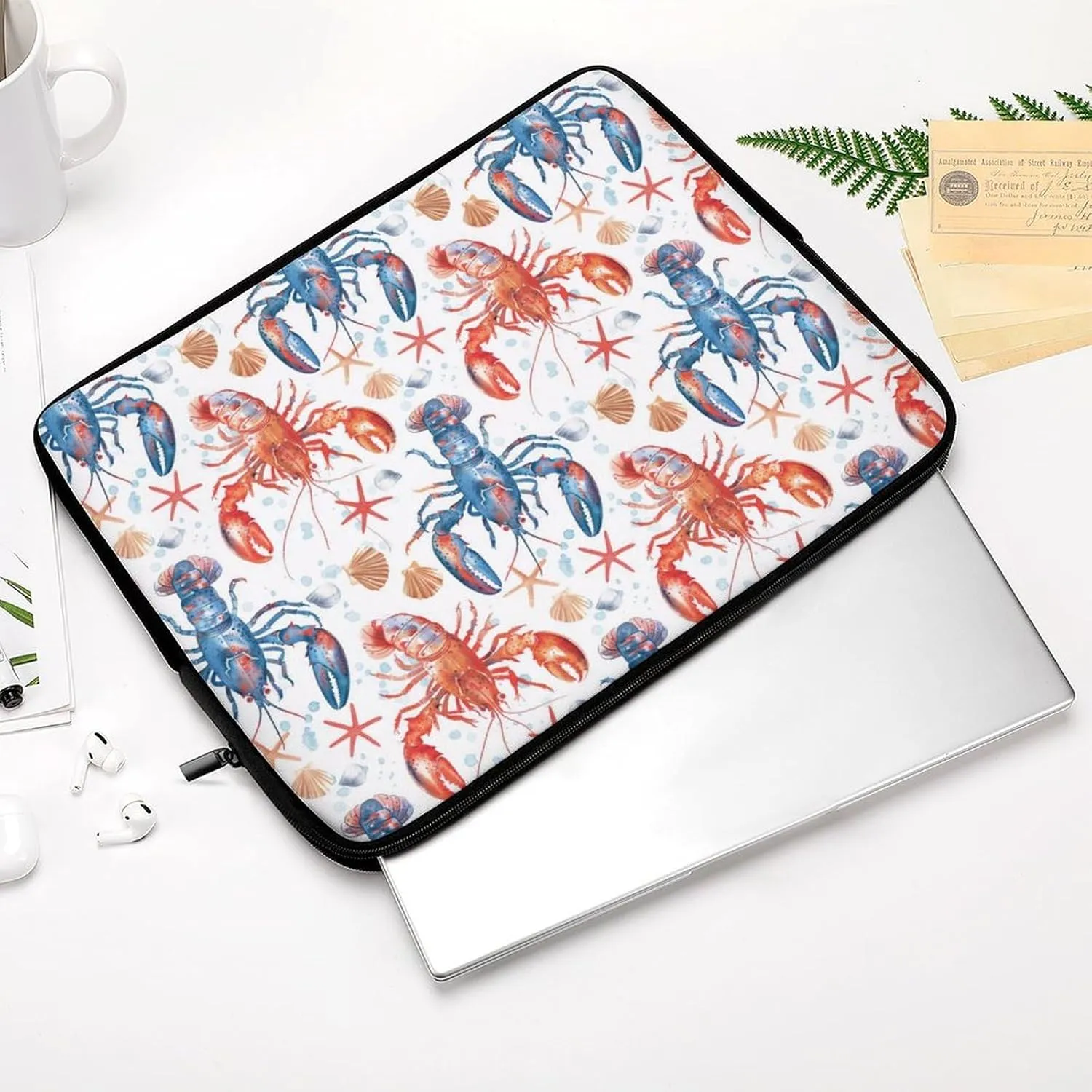Lobster Starfish Shell Personalized Laptop Bag Business Casual Laptop Cases Slim Computer Bag Briefcase