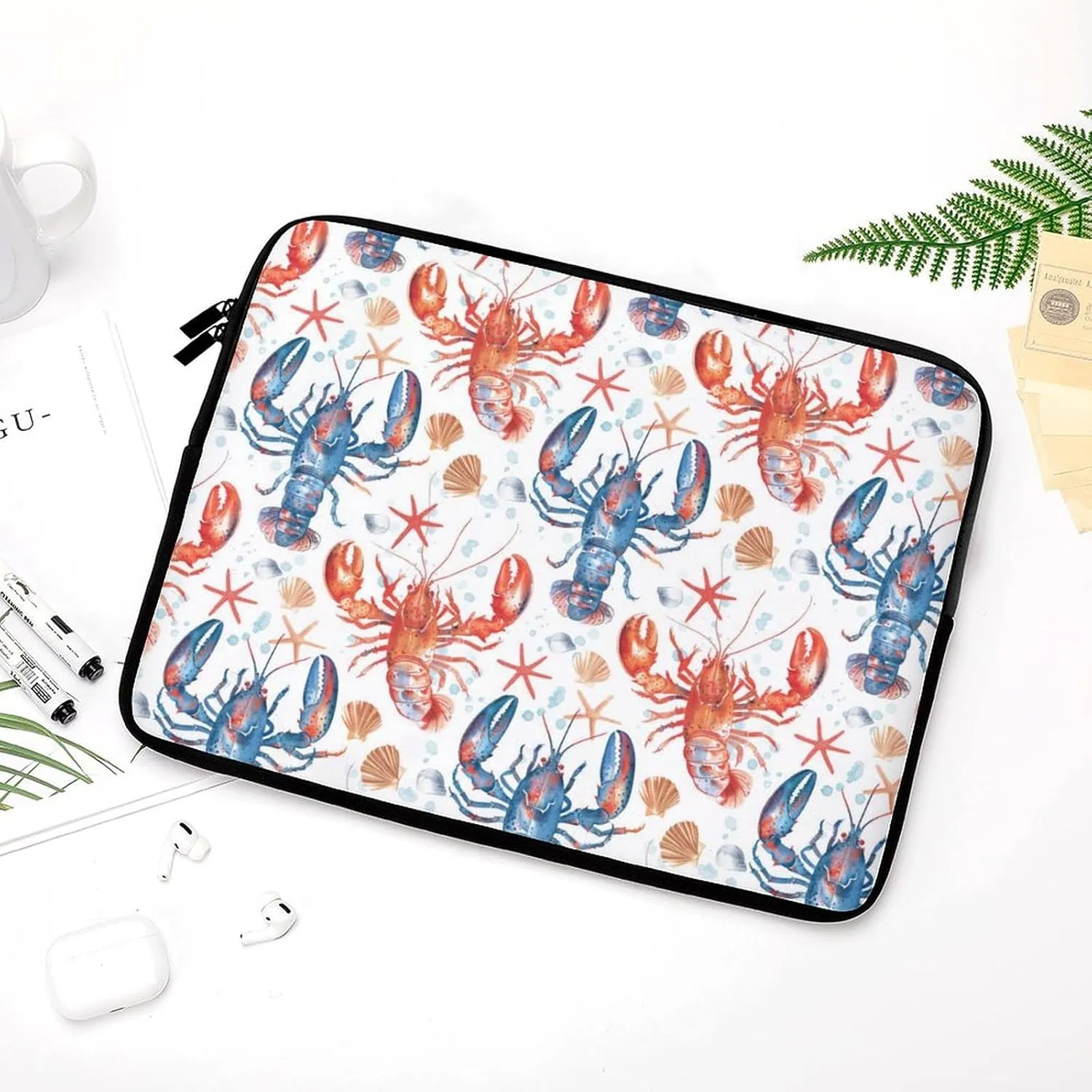 Lobster Starfish Shell Personalized Laptop Bag Business Casual Laptop Cases Slim Computer Bag Briefcase