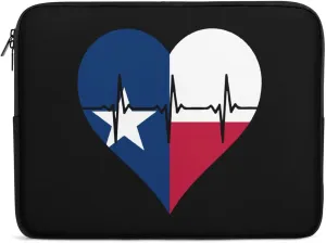 Love Texas Heartbeat Personalized Laptop Bag Business Casual Laptop Case Slim Computer Bag Briefcase