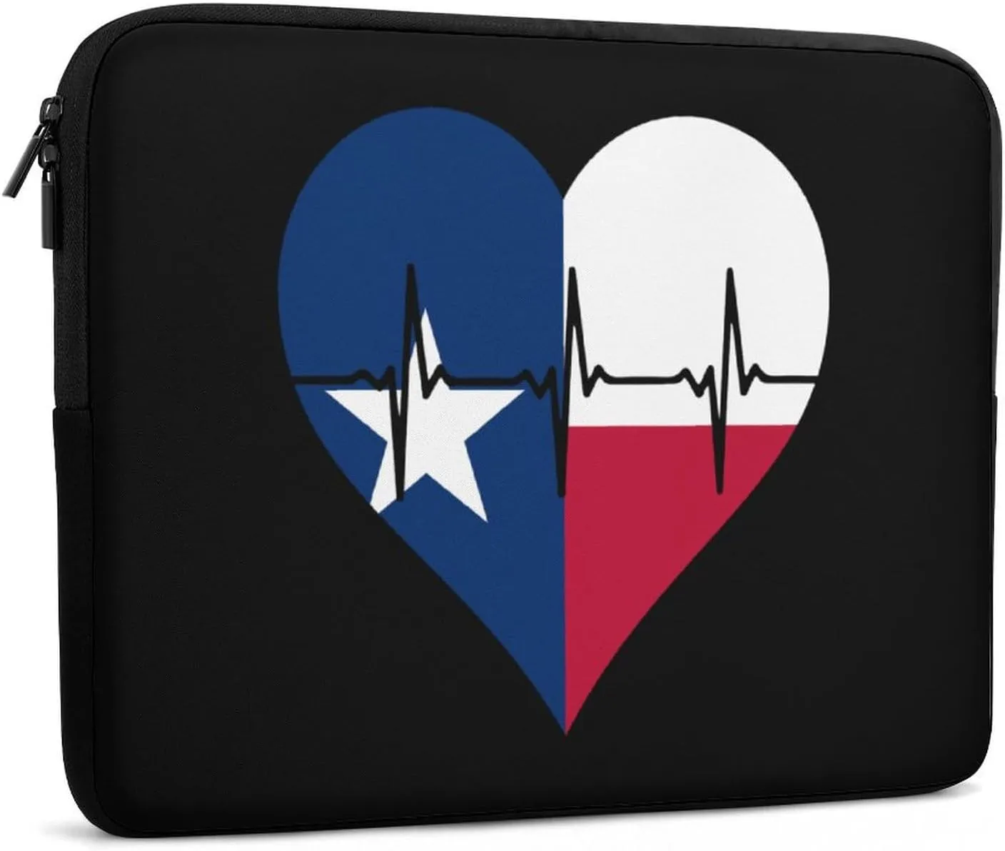 Love Texas Heartbeat Personalized Laptop Bag Business Casual Laptop Case Slim Computer Bag Briefcase