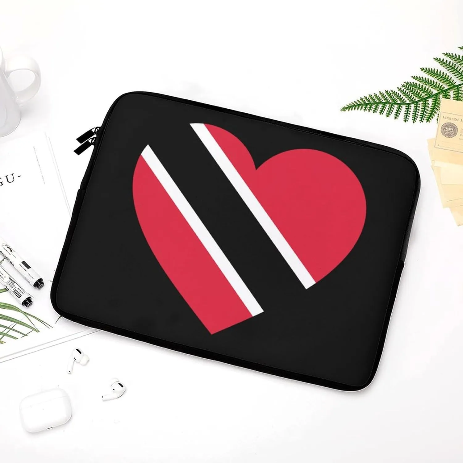 Love Trinidad And Tobago Personalized Laptop Bag Business Casual Laptop Case Slim Computer Bag Briefcase