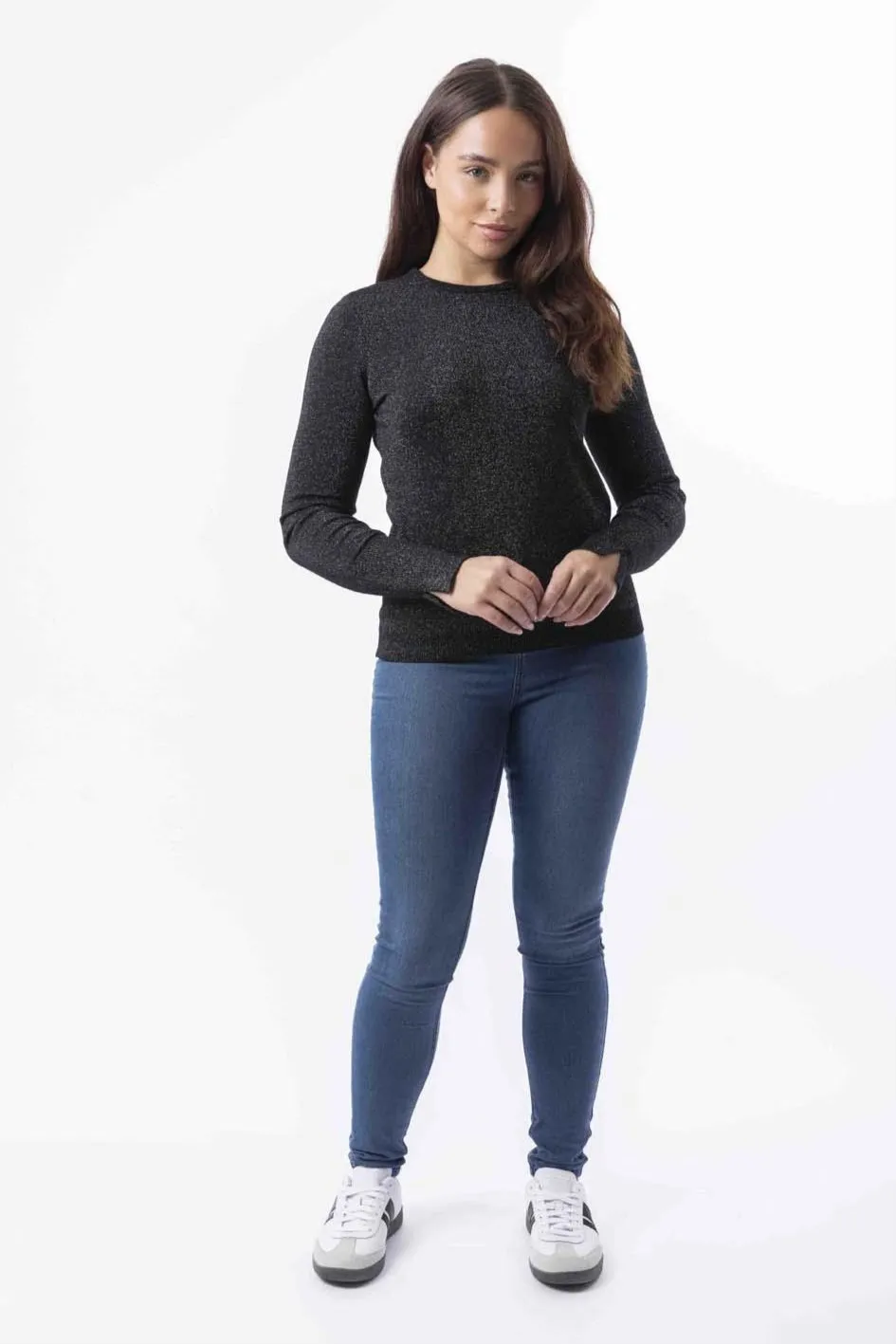 Lurex Knit Viscose Blend Classic Shimmer Festive Jumper
