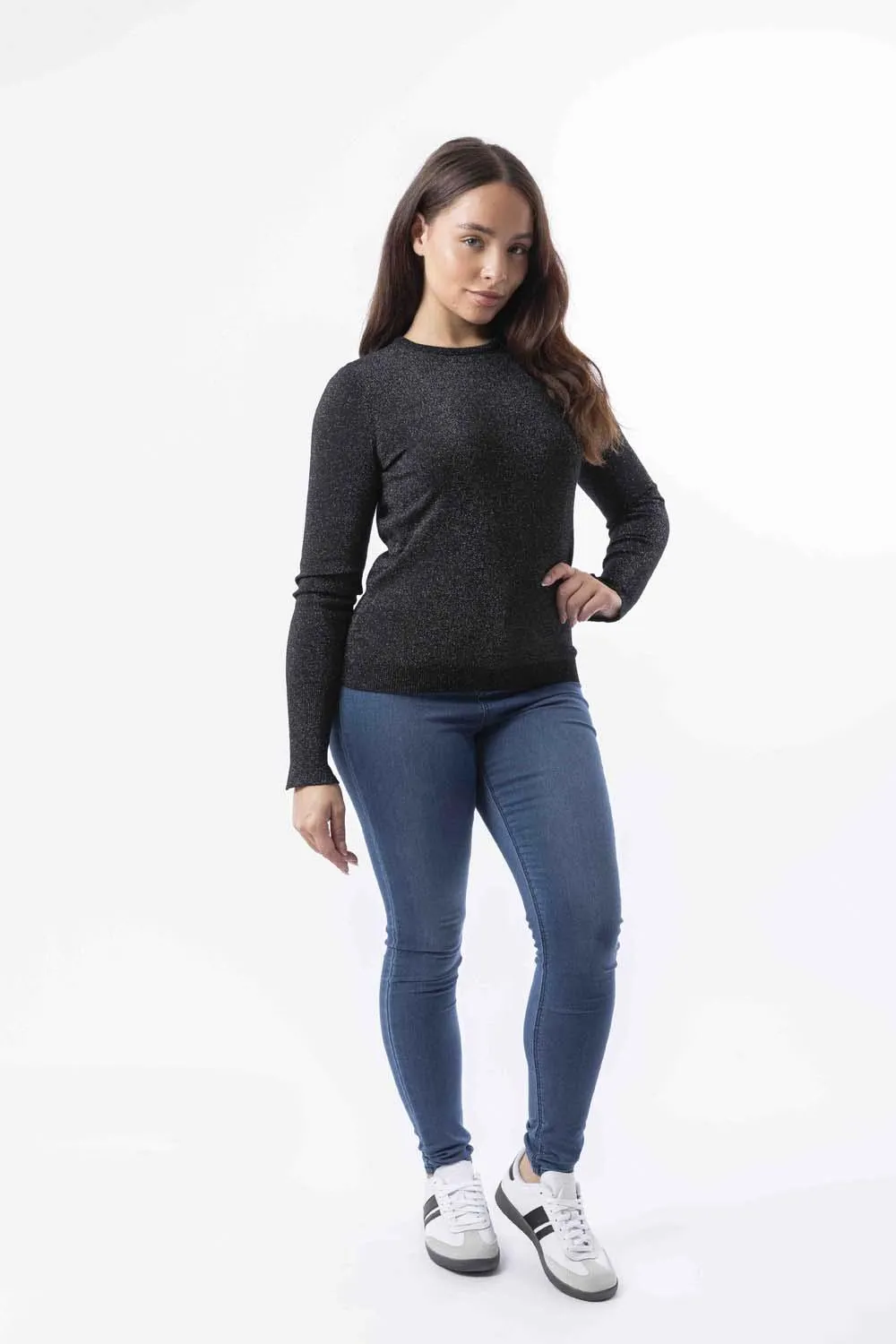 Lurex Knit Viscose Blend Classic Shimmer Festive Jumper