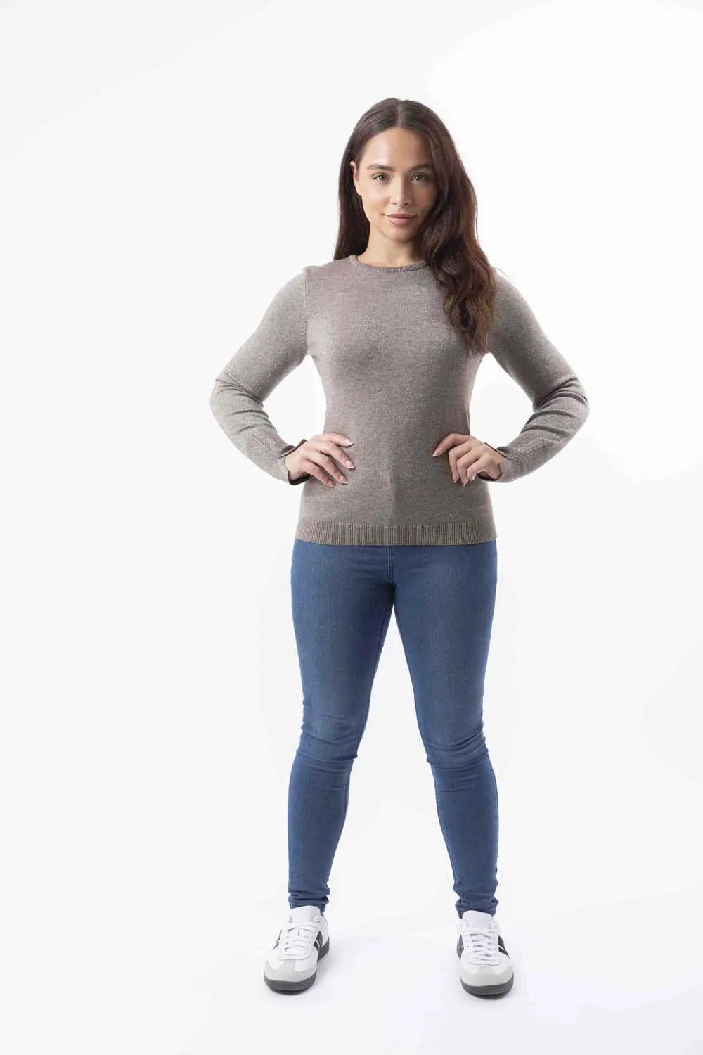 Lurex Knit Viscose Blend Classic Shimmer Festive Jumper