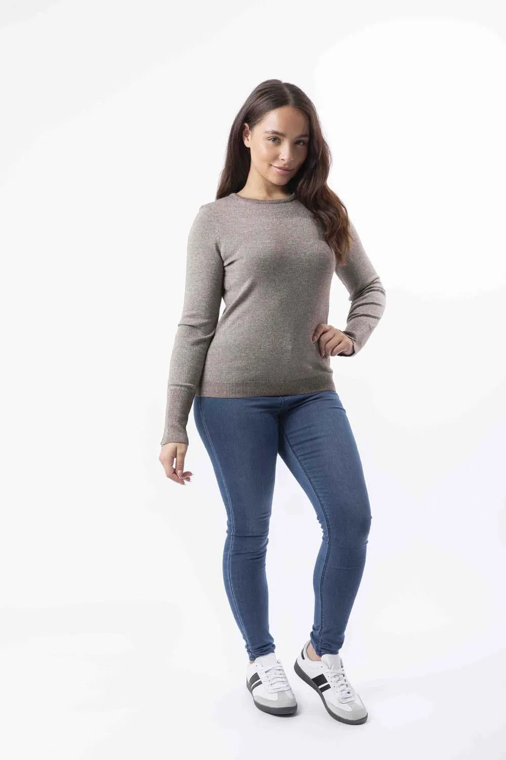 Lurex Knit Viscose Blend Classic Shimmer Festive Jumper