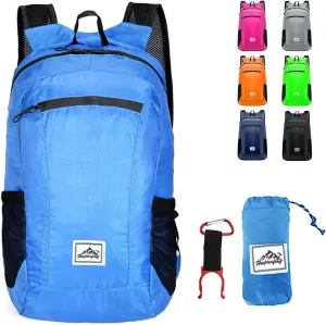 Lywencom Hiking Backpack,Ultra-Light 20L Waterproof Folding Sports Lightweight Waterproof Backpack Suitable for Outdoor Camping Picnic (blue)
