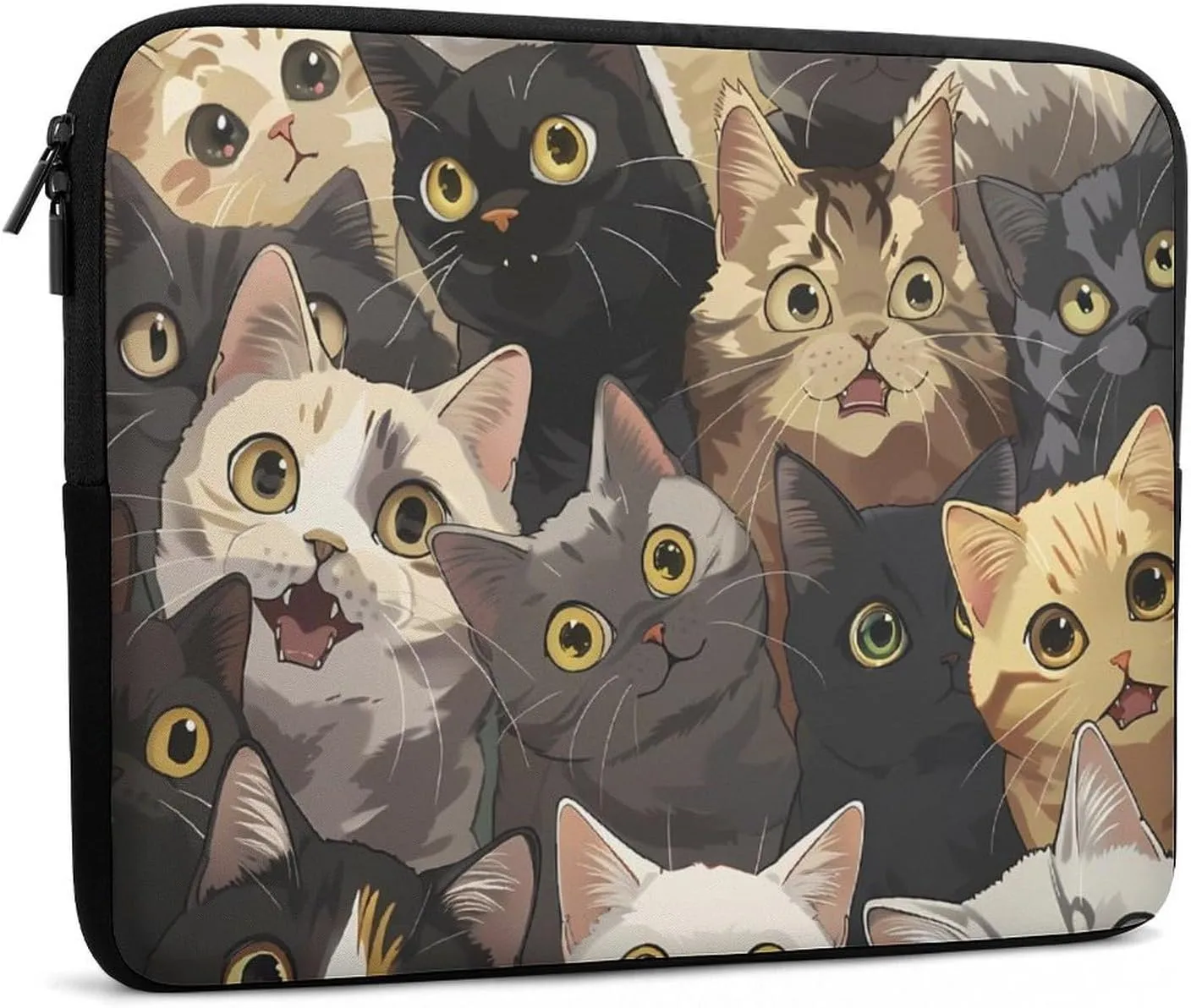 Many Cats Meow Personalized Laptop Bag Business Casual Laptop Cases Slim Computer Bag Briefcase