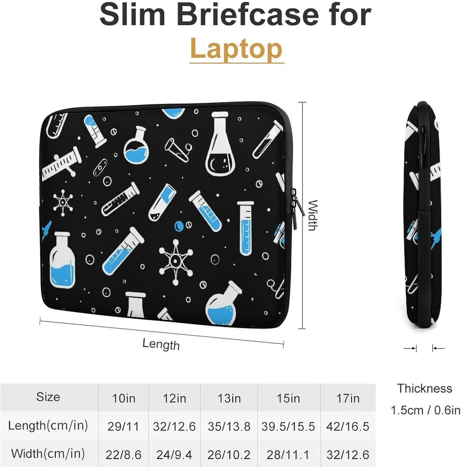 Medical Chemical Sciences Personalized Laptop Bag Business Casual Laptop Cases Slim Computer Bag Briefcase