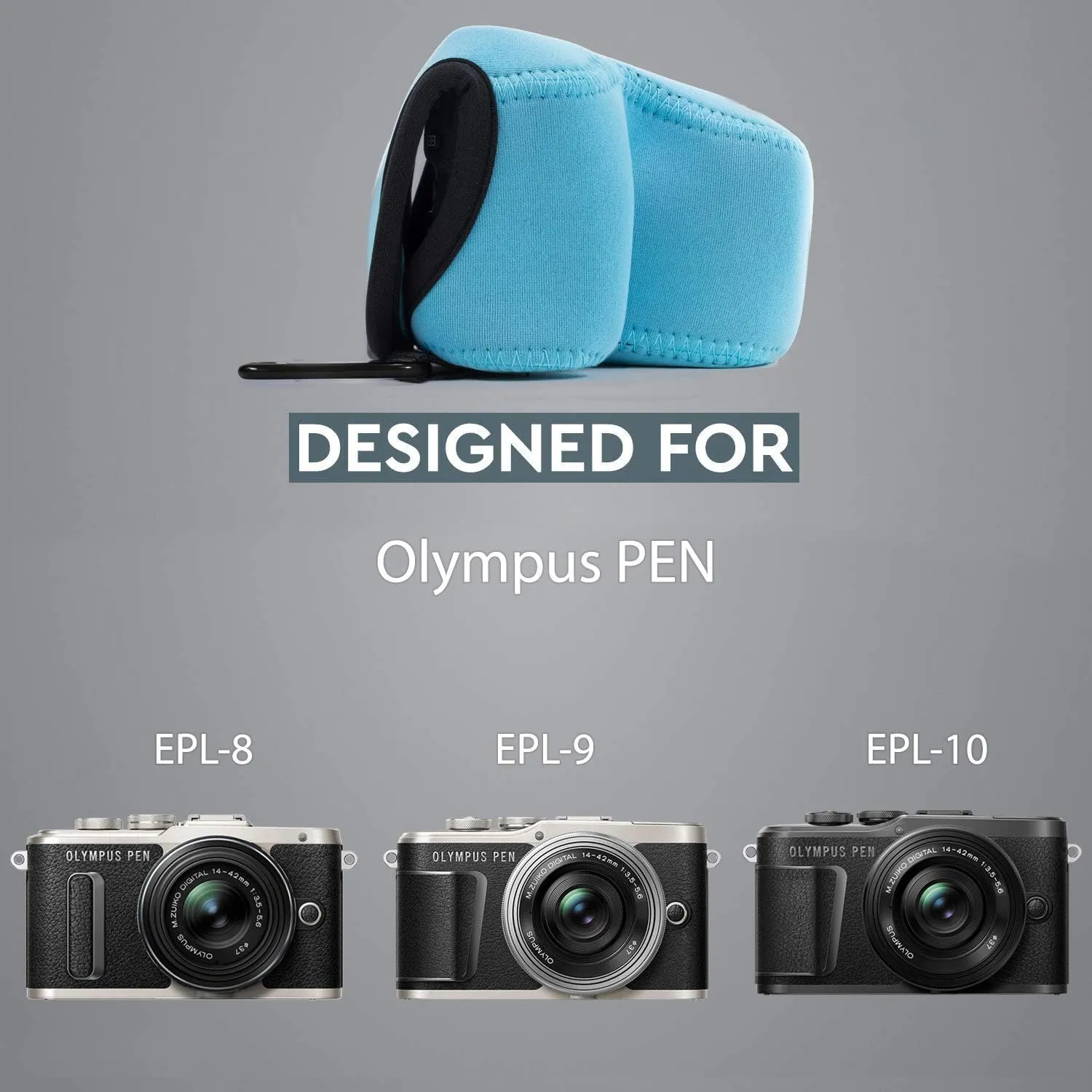 MegaGear MG511 Olympus PEN E-PL9, E-PL8, E-PL7 Ultra Light Neoprene Camera Case - Blue