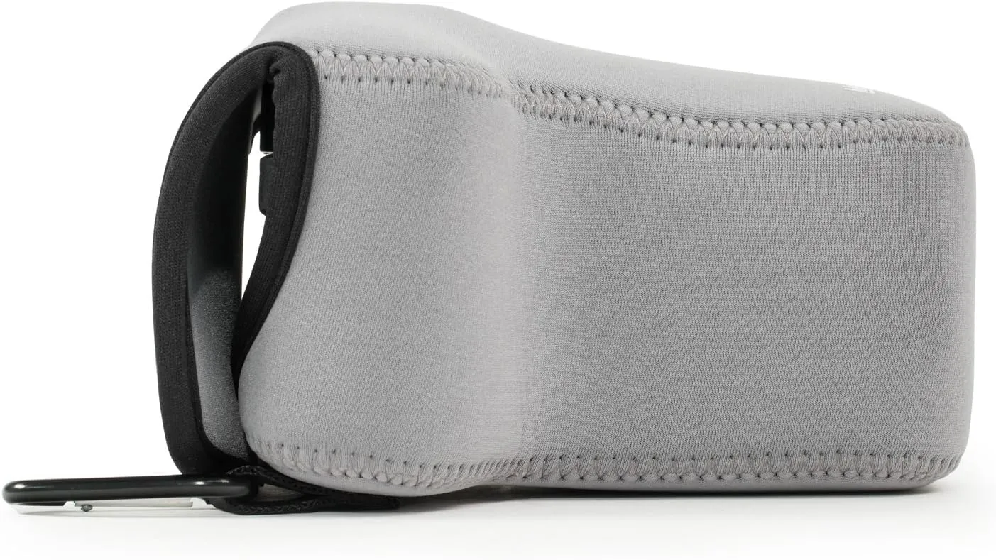 MegaGear Olympus OM-D E-M5 Mark II 12-40mm Ultra Light Neoprene Camera Case, with Carabiner - Gray - MG1197