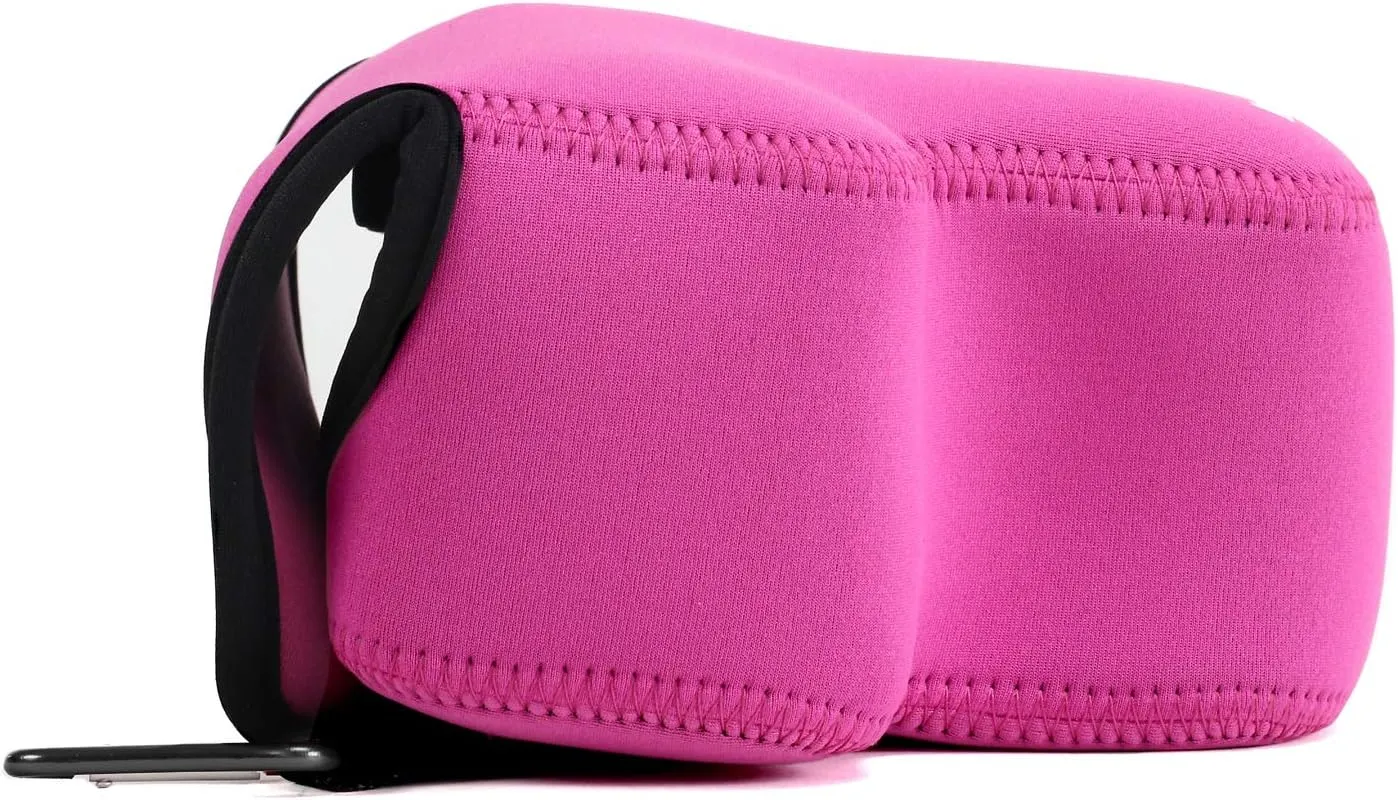 MegaGear Sony Cyber-Shot DSC-RX10 IV, DSC-RX10 III Ultra Light Neoprene Camera Case, with Carabiner - Hot Pink - MG758