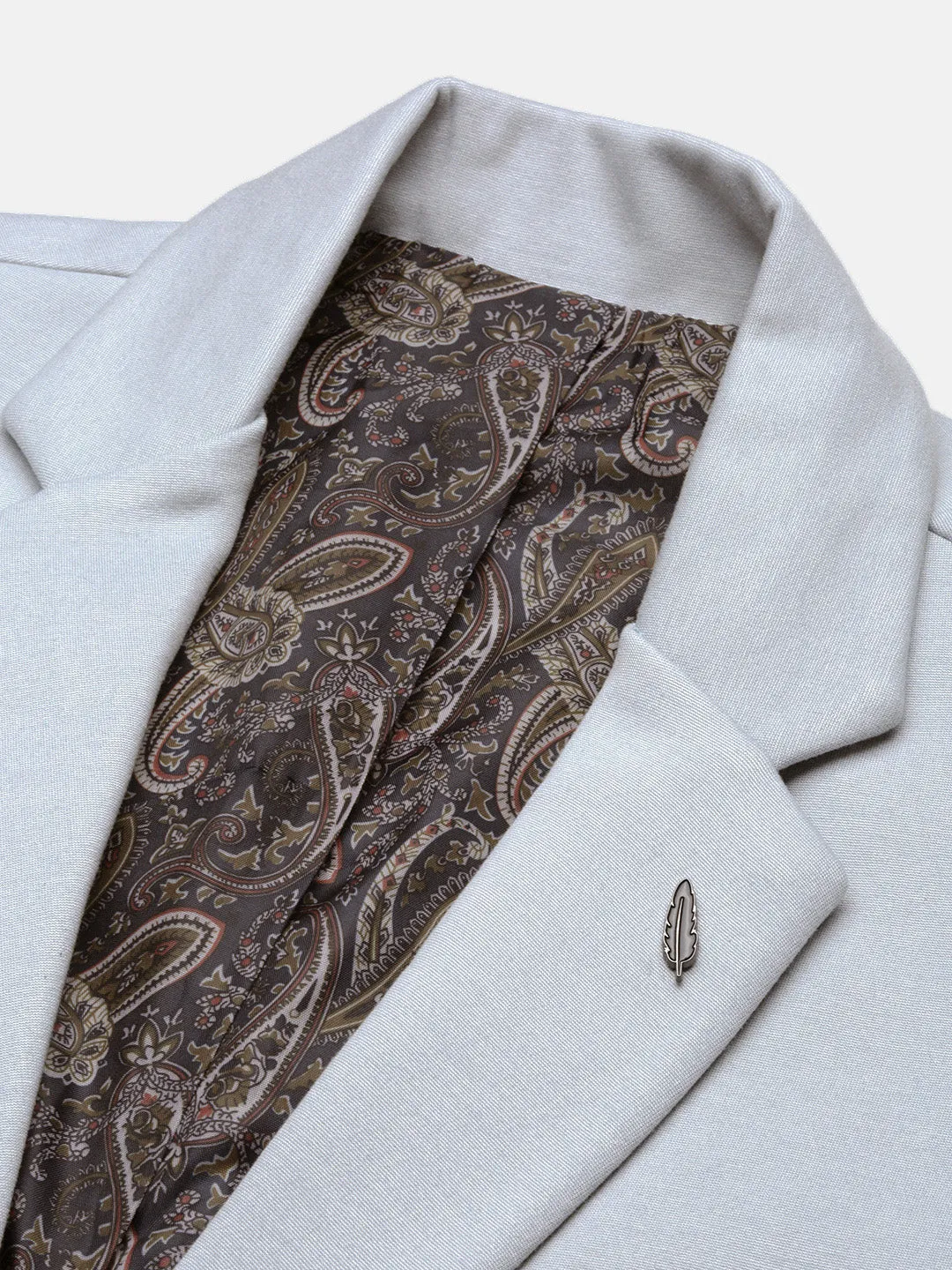 Men Blue Solid Single Breasted Blazer