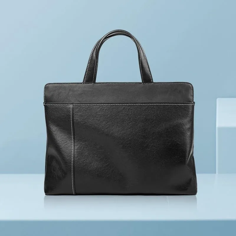 Men's Briefcase Genuine Leather Handbag Business Casual Messenger Bag Office Workplace