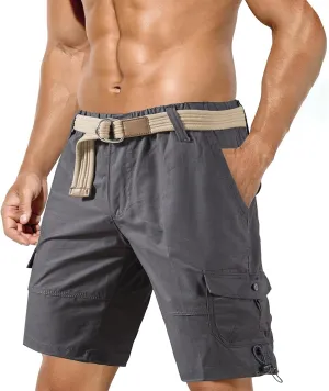 Men's Cargo Shorts Lightweight Wide Leg Multi Pockets Work Athletic Pants Relaxed Fit Outdoor Classic Hiking Short