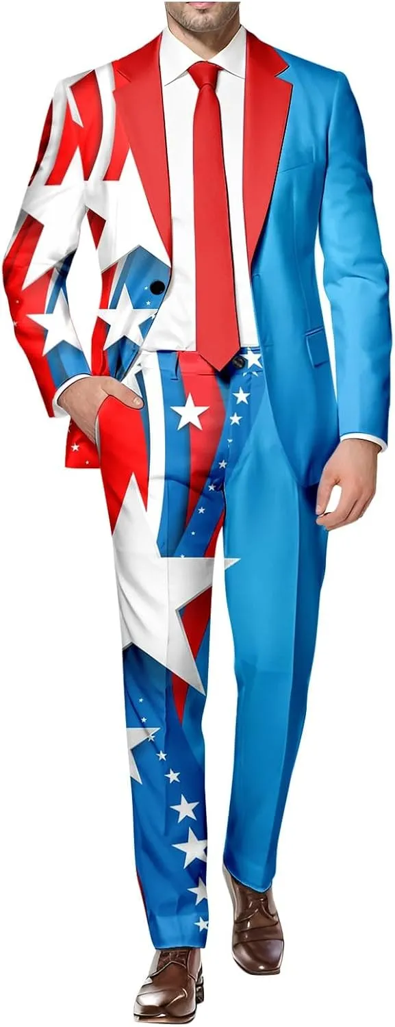 Men's Easter Bunny Suit 2 Piece Slim Fit Suit Set Birthday Wedding Party Tuxedo Suits Blazer Jacket Pants