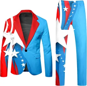 Men's Easter Bunny Suit 2 Piece Slim Fit Suit Set Birthday Wedding Party Tuxedo Suits Blazer Jacket Pants