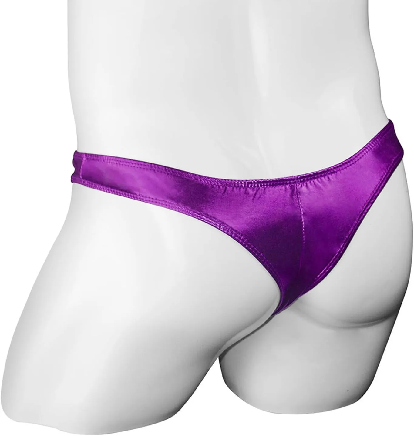 Men's Lephant Bulge Pouch Thong Faux Leather Briefs Bikini Underwear Low Waist T Back G-Strings Bikini Underpants
