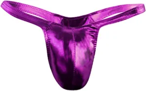 Mens Sexy Thong Underwear Shiny Patent Leather G-String Low Rise Jockstrap T-Back Briefs Fashion Underpants