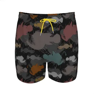 Men's Stretchy Elastic Waist Trunks Anglerfish Pattern Swim Trunks Vacation Travel Outdoor Sports Fitness