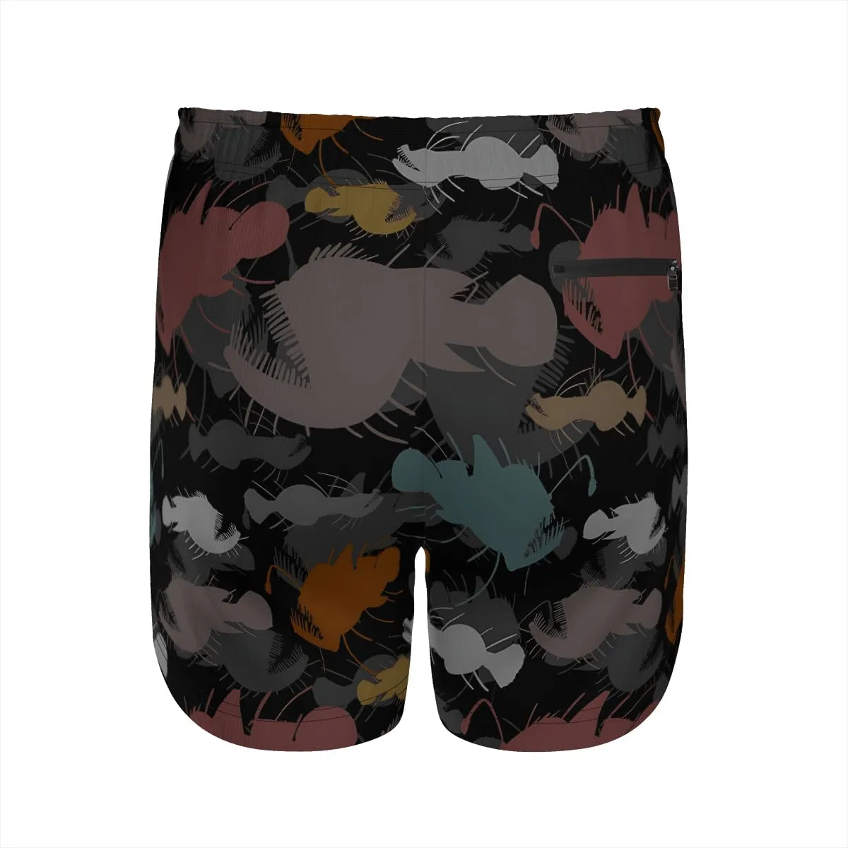 Men's Stretchy Elastic Waist Trunks Anglerfish Pattern Swim Trunks Vacation Travel Outdoor Sports Fitness