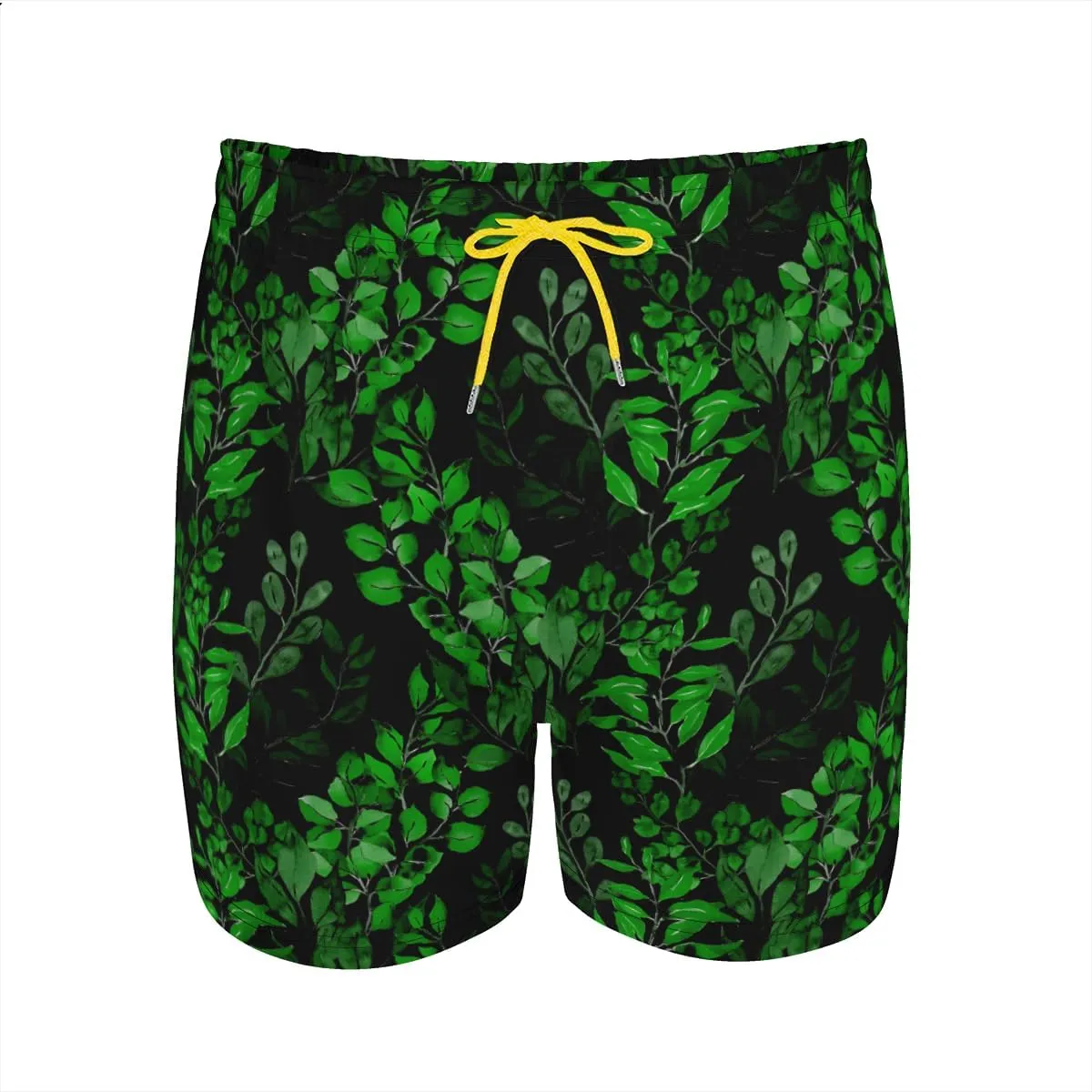 Men's Stretchy surf Trunks Maidenhair Fern Print Swim Trunks Tropical Hawaiian Striped Summer