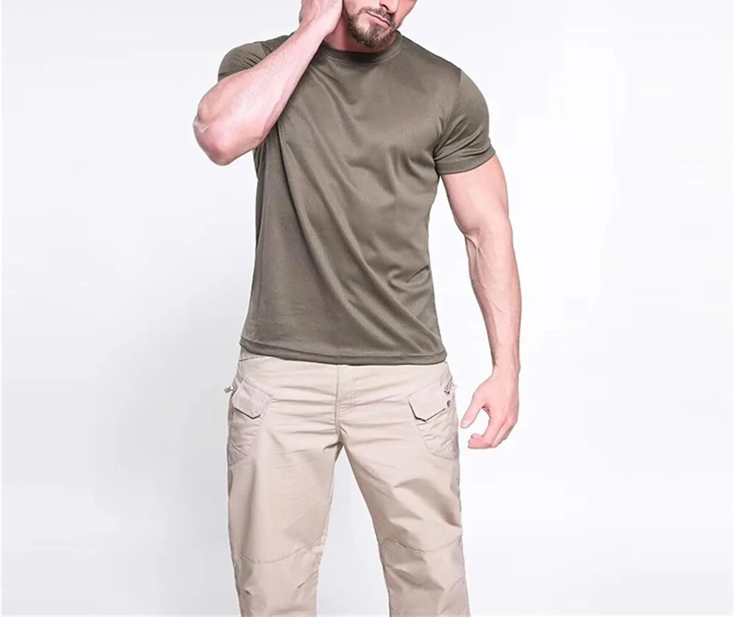 Men's Tactical Training T-Shirt, Quick-Dry Oversized Casual Streetwear