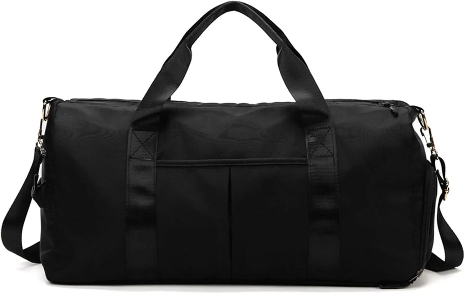 Men's Women's Handbag with Shoe Compartment Waterproof Nylon Outdoor Sports Fitness Yoga Ultra Light Travel Bag (Black Color)