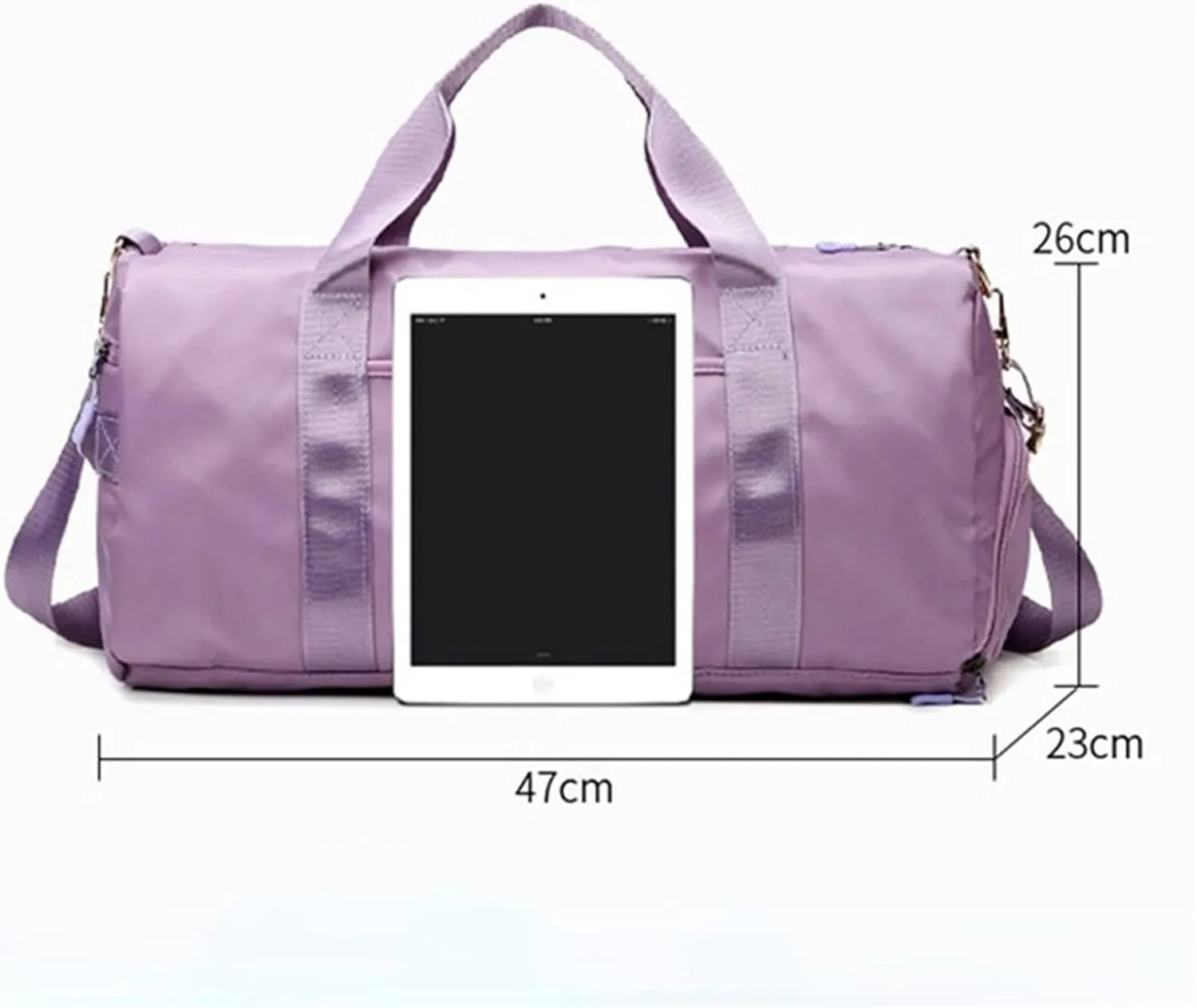Men's Women's Handbag with Shoe Compartment Waterproof Nylon Outdoor Sports Fitness Yoga Ultra Light Travel Bag (Dark Blue)