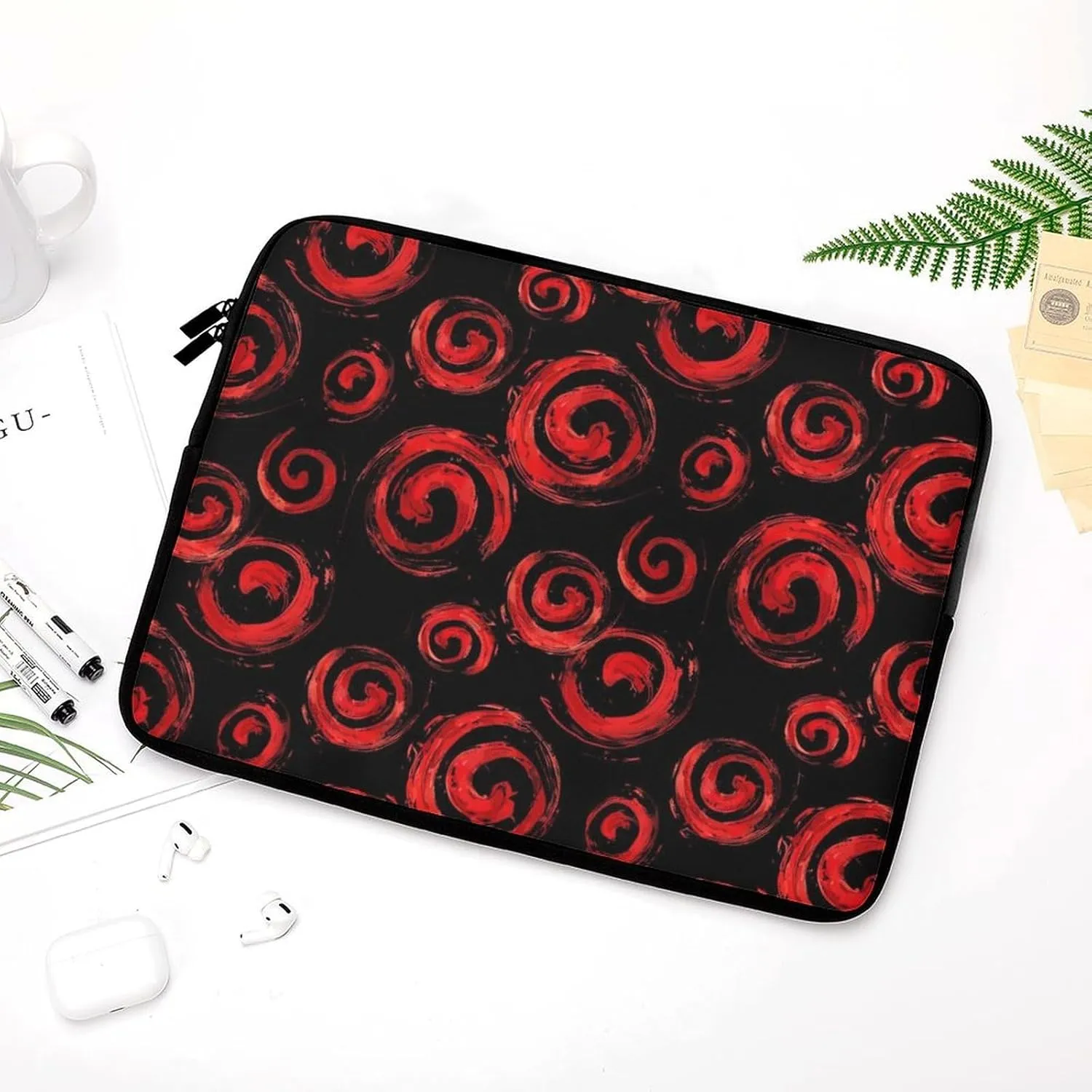 Mexican Abstract Red Circle Personalized Laptop Bag Business Casual Laptop Cases Slim Computer Bag Briefcase