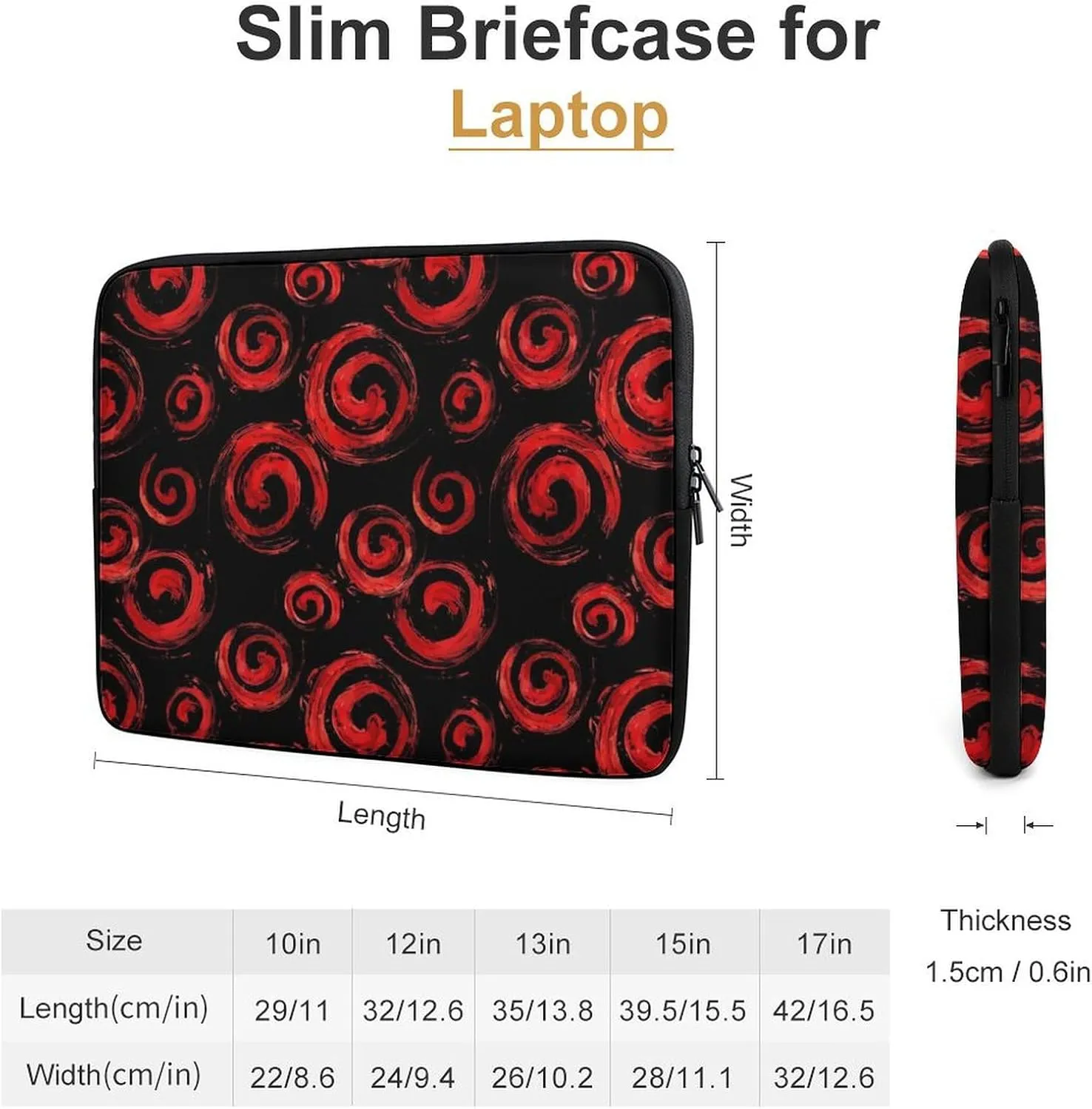 Mexican Abstract Red Circle Personalized Laptop Bag Business Casual Laptop Cases Slim Computer Bag Briefcase