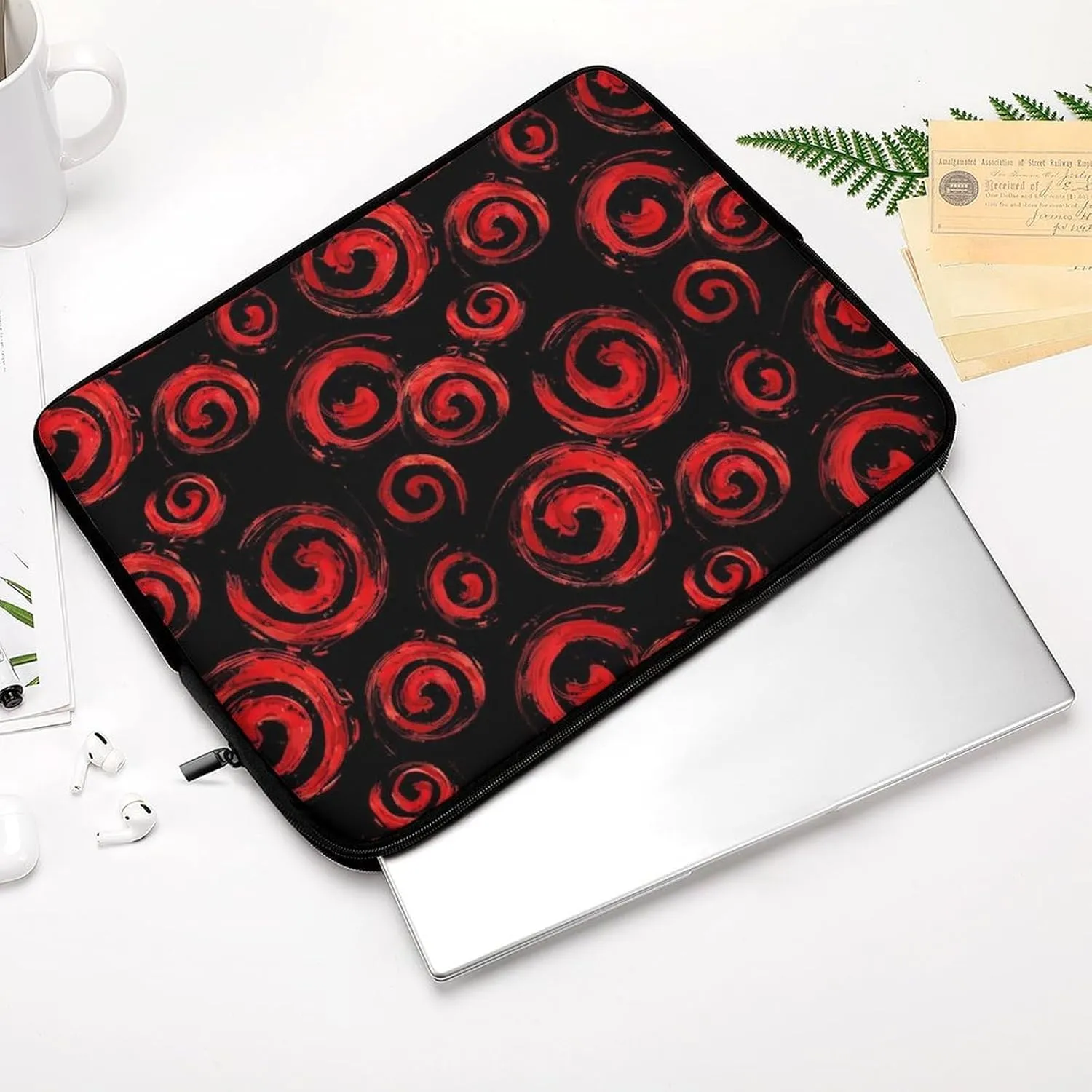 Mexican Abstract Red Circle Personalized Laptop Bag Business Casual Laptop Cases Slim Computer Bag Briefcase