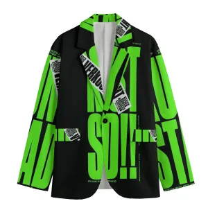 Modern Myth Lime Green Casual Flat Lapel Blazer