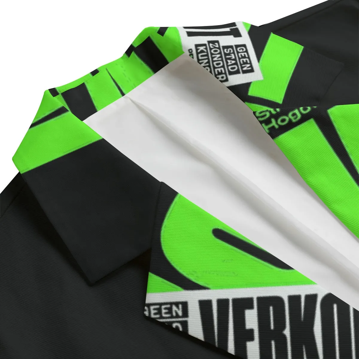 Modern Myth Lime Green Casual Flat Lapel Blazer
