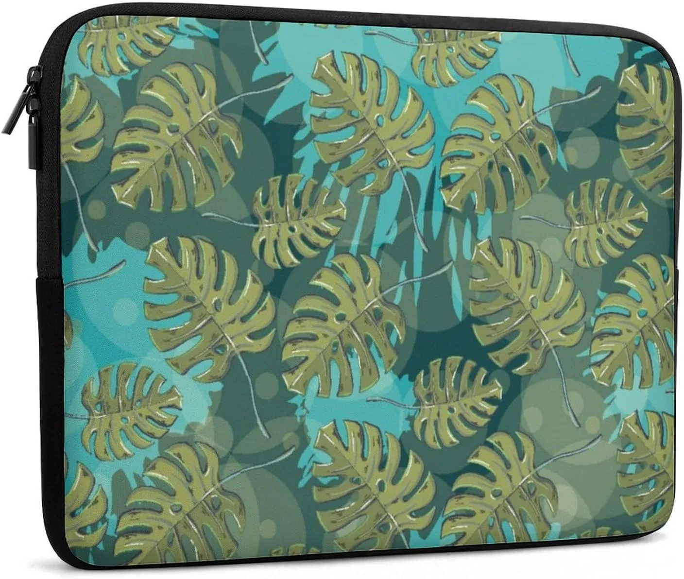 Monstera Palm Leaves Personalized Laptop Bag Business Casual Laptop Case Slim Computer Bag Briefcase