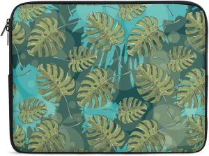 Monstera Palm Leaves Personalized Laptop Bag Business Casual Laptop Case Slim Computer Bag Briefcase