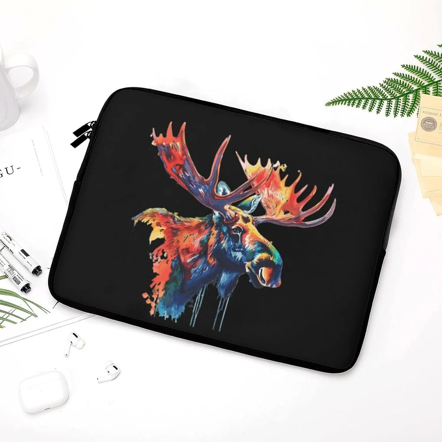Moose Head Personalized Laptop Bag Business Casual Laptop Cases Slim Computer Bag Briefcase