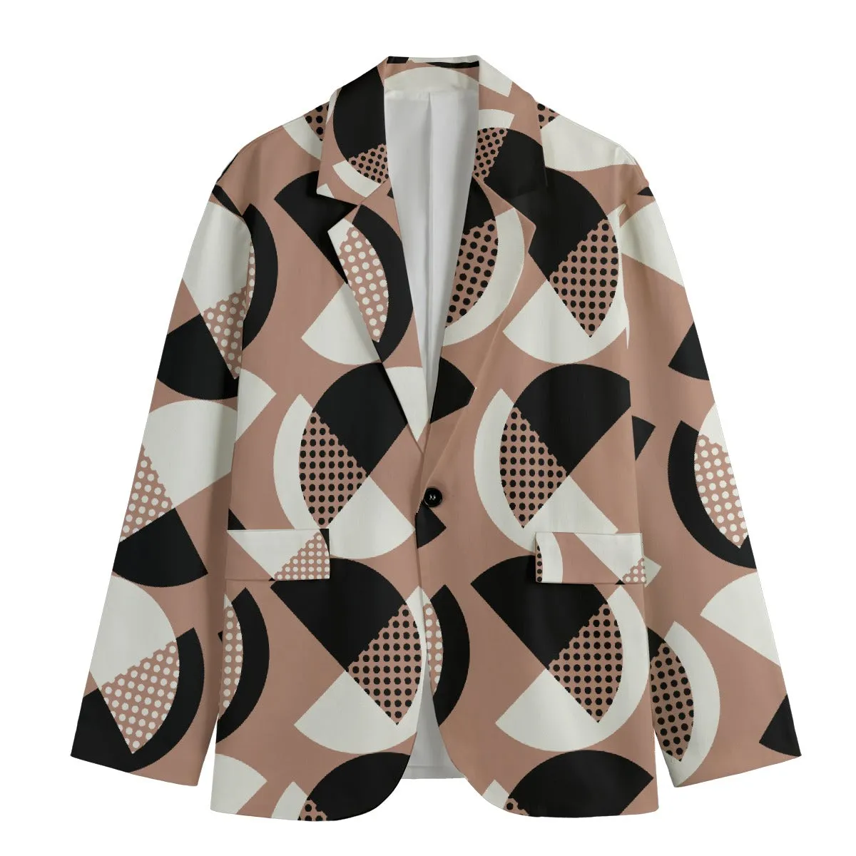 Mystic Hues Casual Flat Lapel Collar Blazer