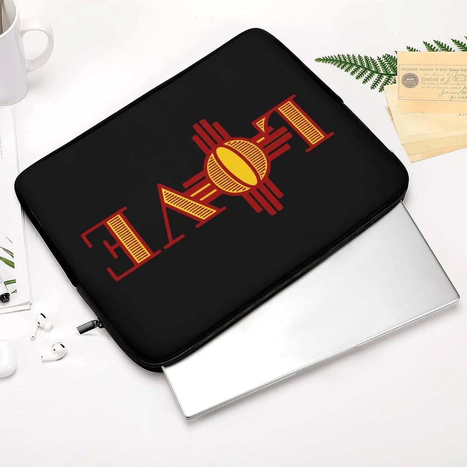 New Mexico Flag Love Personalized Laptop Bag Business Casual Laptop Case Slim Computer Bag Briefcase
