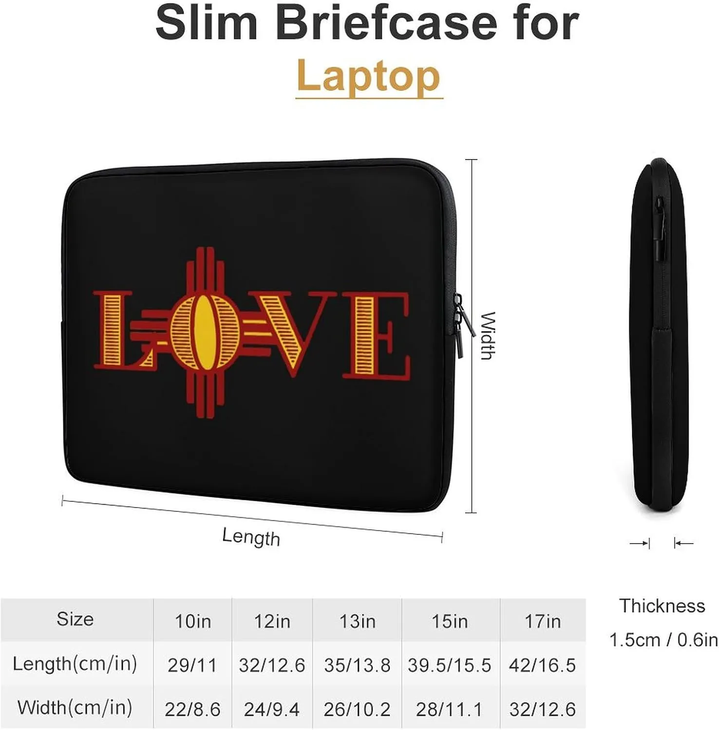 New Mexico Flag Love Personalized Laptop Bag Business Casual Laptop Case Slim Computer Bag Briefcase