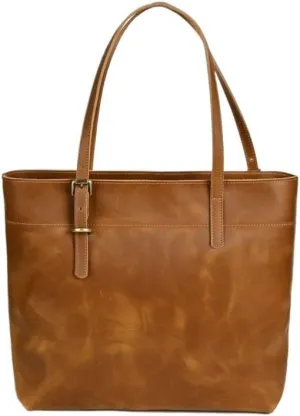 Nordic Men's Briefcase Vintage Genuine Leather Business Casual Large Capacity Handbag for Office Commute