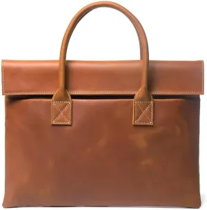 Nordic Men's Horizontal Genuine Leather Business Casual Cowhide Handbag for Office Commute