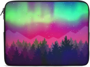 Northern Lights And Spruce Forests Personalized Laptop Bag Business Casual Laptop Case Slim Computer Bag Briefcase