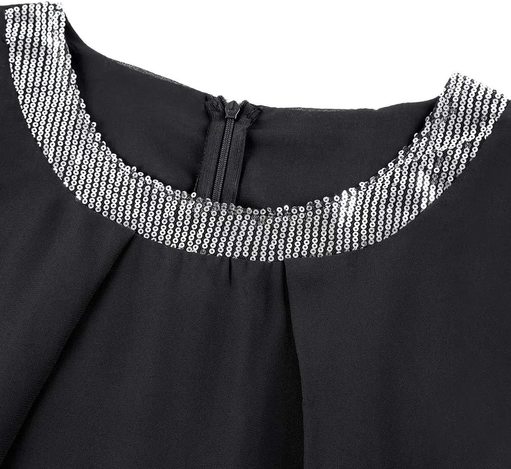 NREALY Vestido Womens Plus Size Sequin Short Midi Dress Ladies Cocktail Evening Party Dress