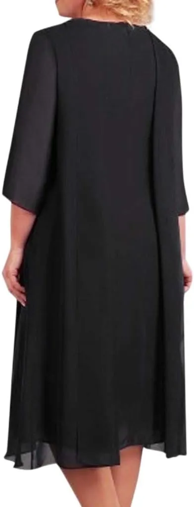 NREALY Vestido Womens Plus Size Sequin Short Midi Dress Ladies Cocktail Evening Party Dress