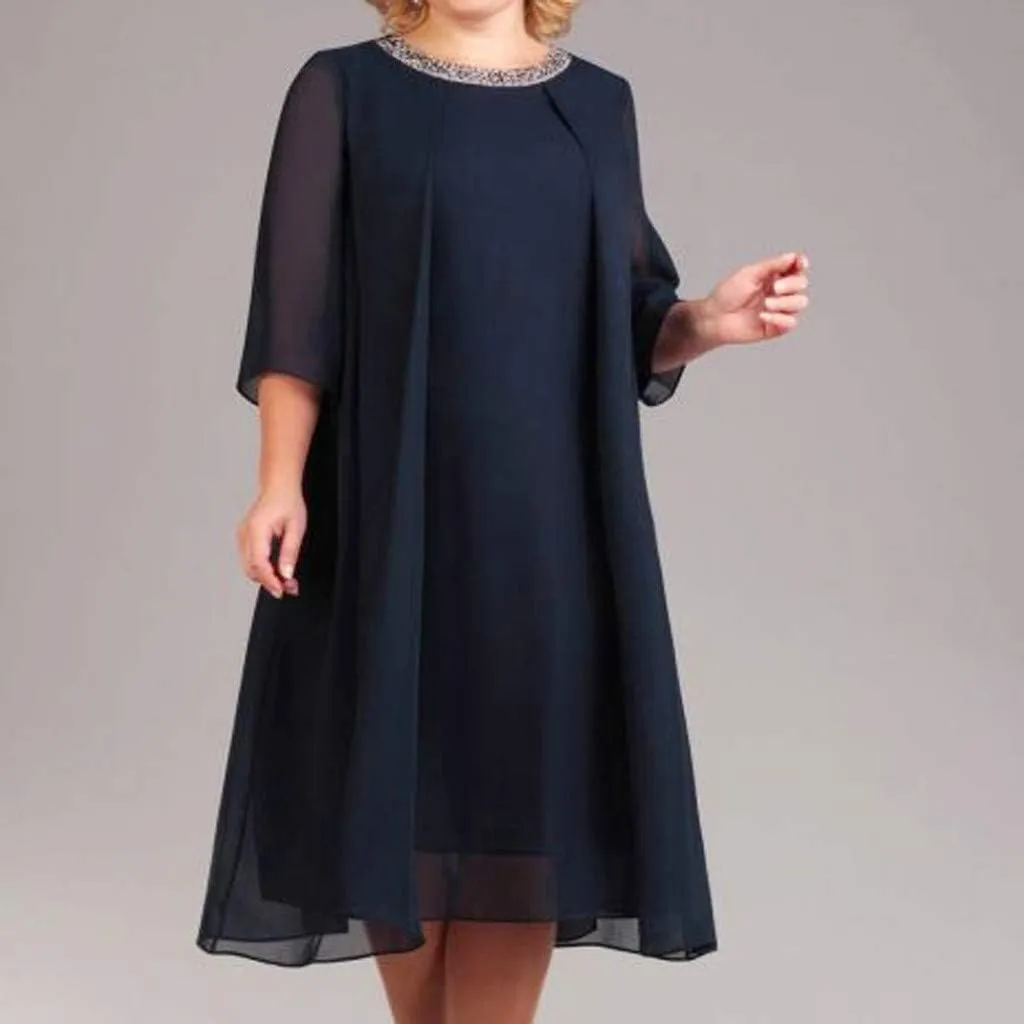 NREALY Vestido Womens Plus Size Sequin Short Midi Dress Ladies Cocktail Evening Party Dress