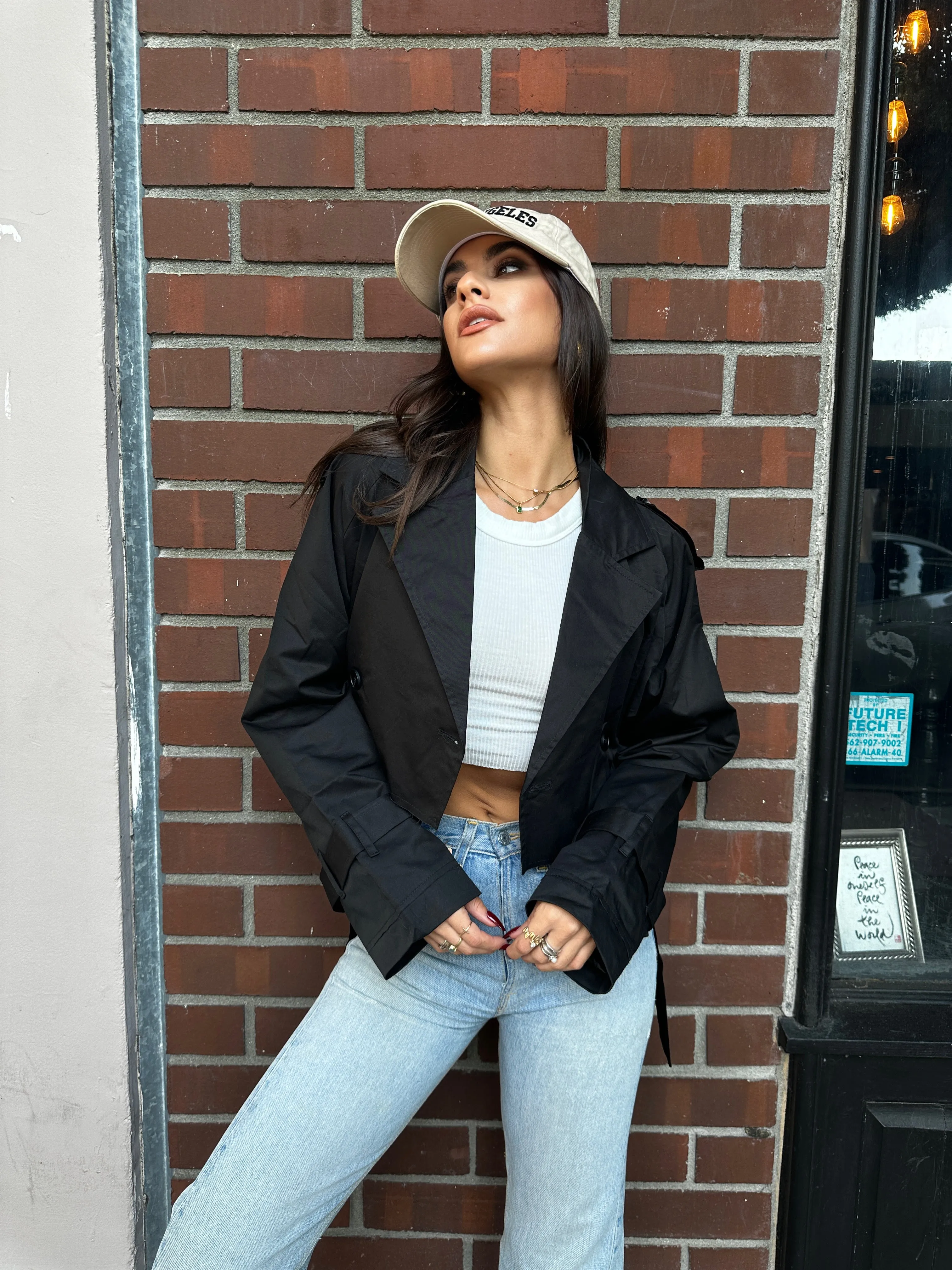 On Point Trench Coat- Black