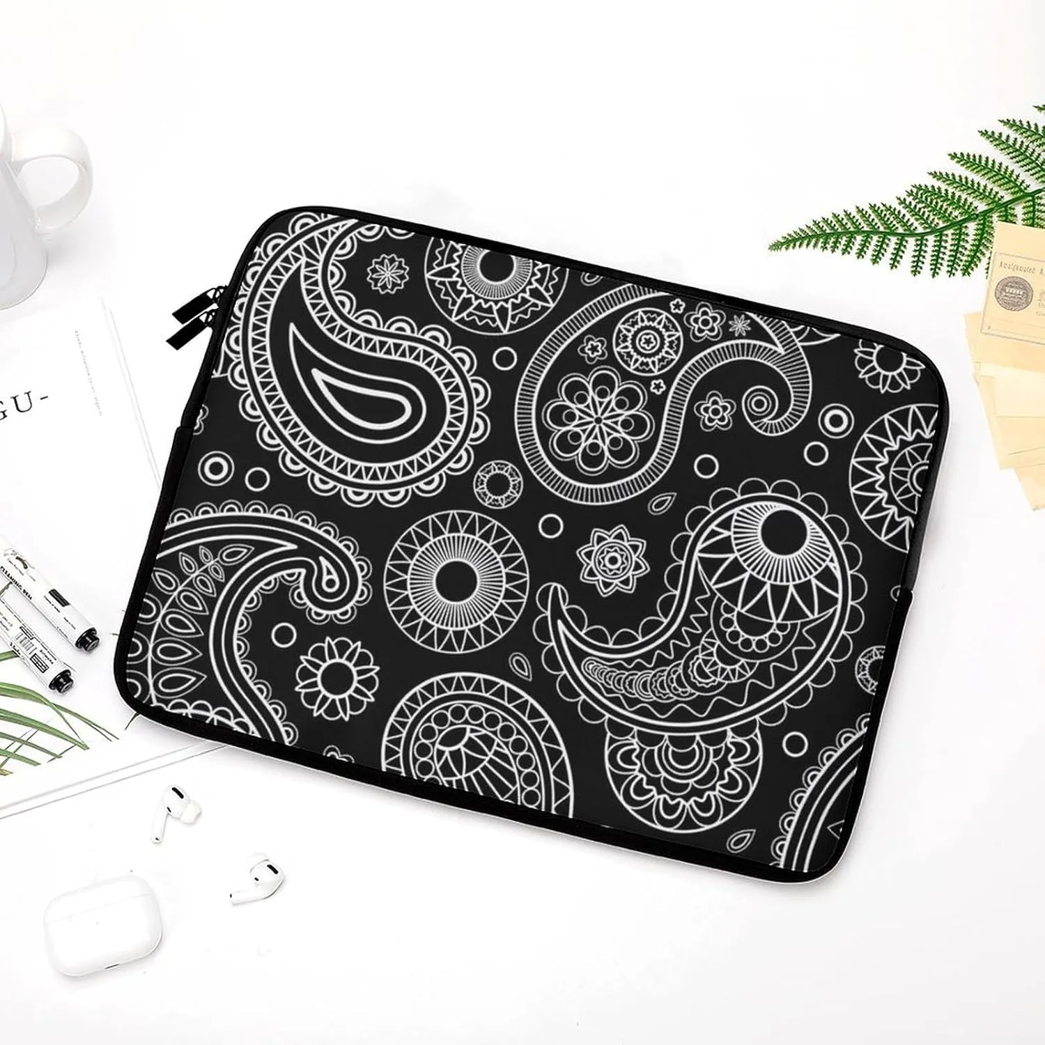 Paisley Pattern Personalized Laptop Bag Business Casual Laptop Case Slim Computer Bag Briefcase