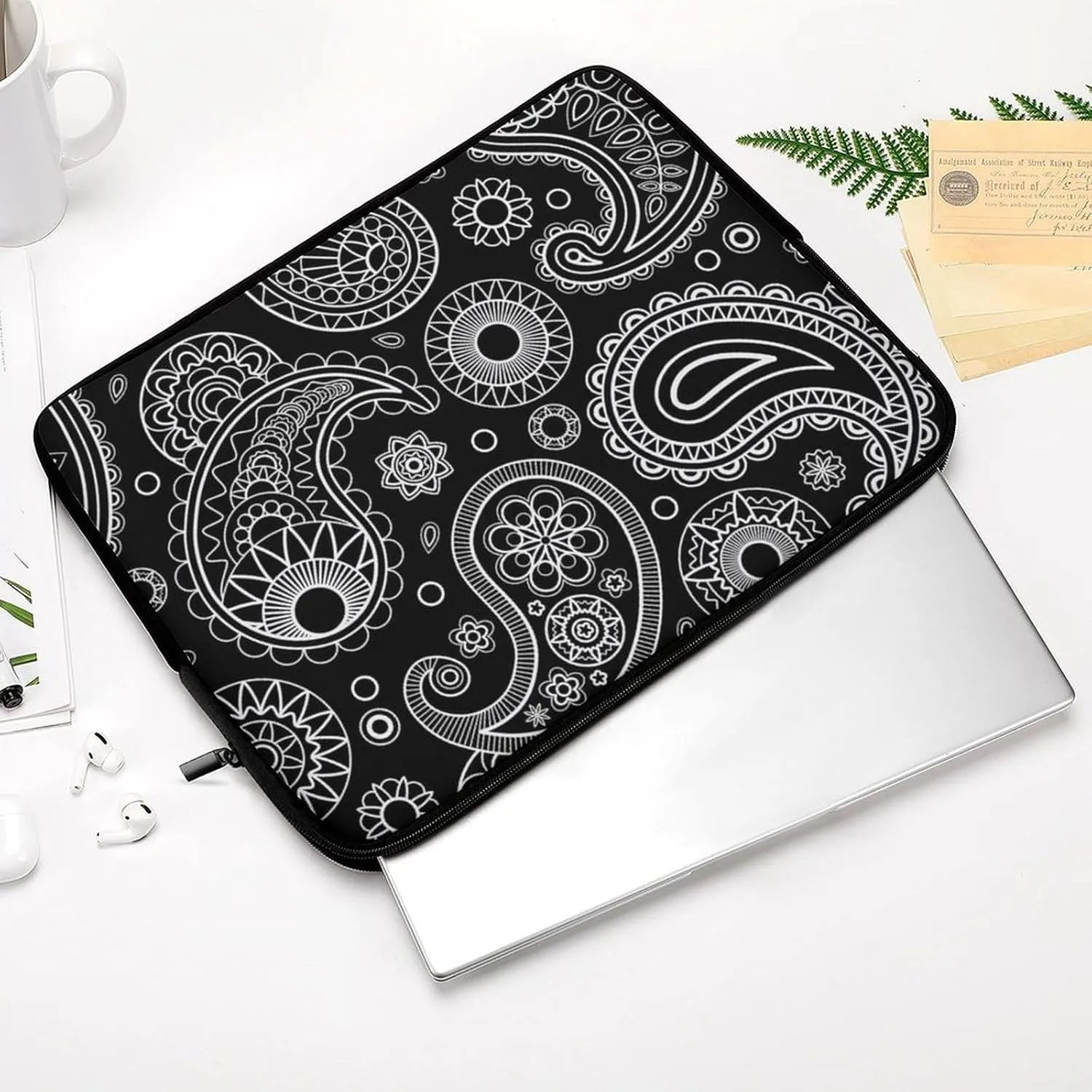 Paisley Pattern Personalized Laptop Bag Business Casual Laptop Case Slim Computer Bag Briefcase