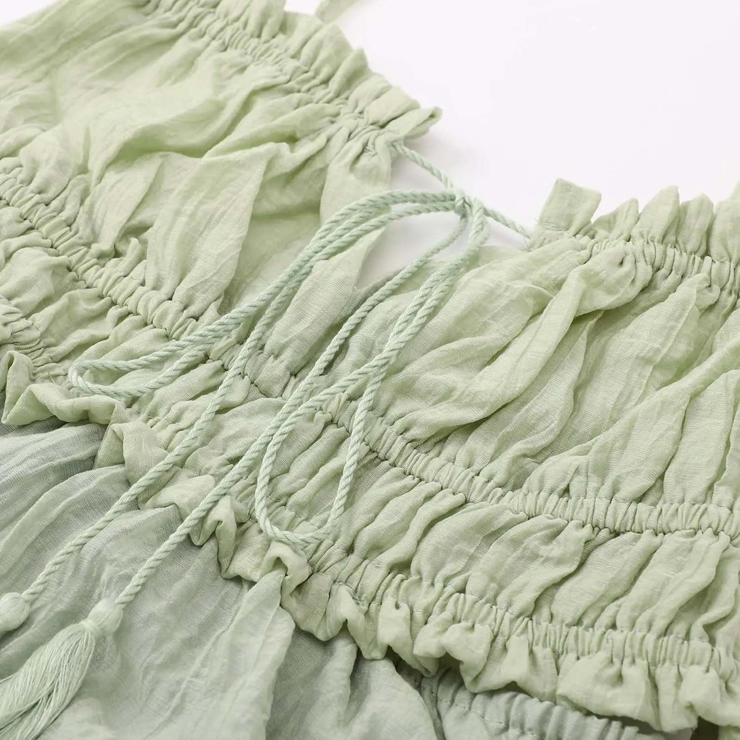 Party Dresses for Women Spaghetti Strap Short Beach Vacation Dress Sleeveless Ruffle Tiered Flowy A Line Mini Sundress