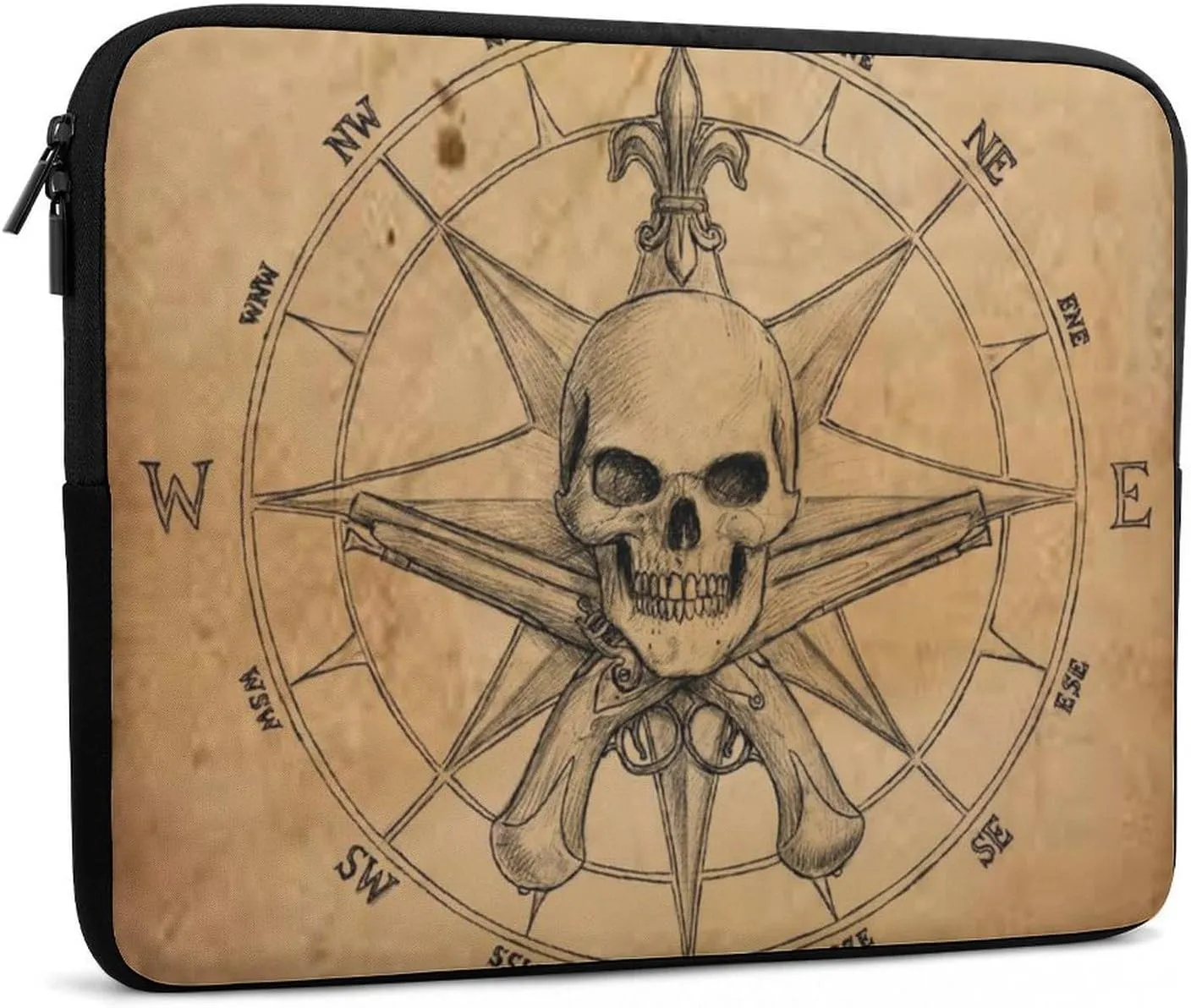 Pirate And Skull Compass Personalized Laptop Bag Business Casual Laptop Case Slim Computer Bag Briefcase